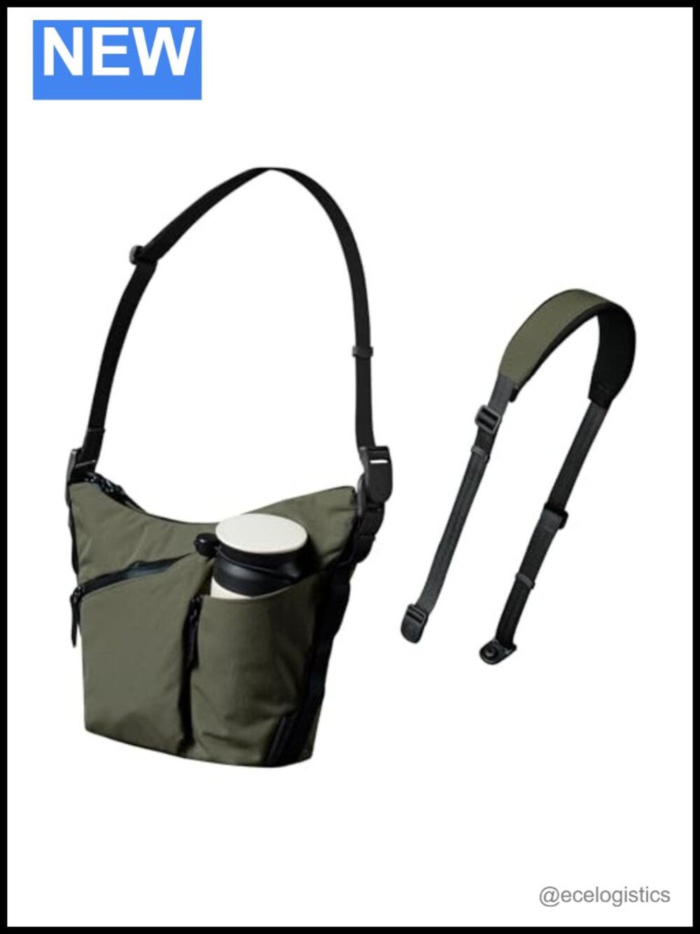 Crossbody Bag 2L Water Resistant with Padded Shoulder Strap YKK AquaGuard